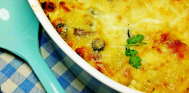 BATATA GRATINADA COM FRANGO